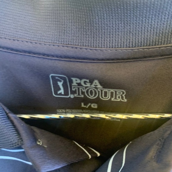 PGA Tour navy stripe polo ,L - Picture 5 of 6